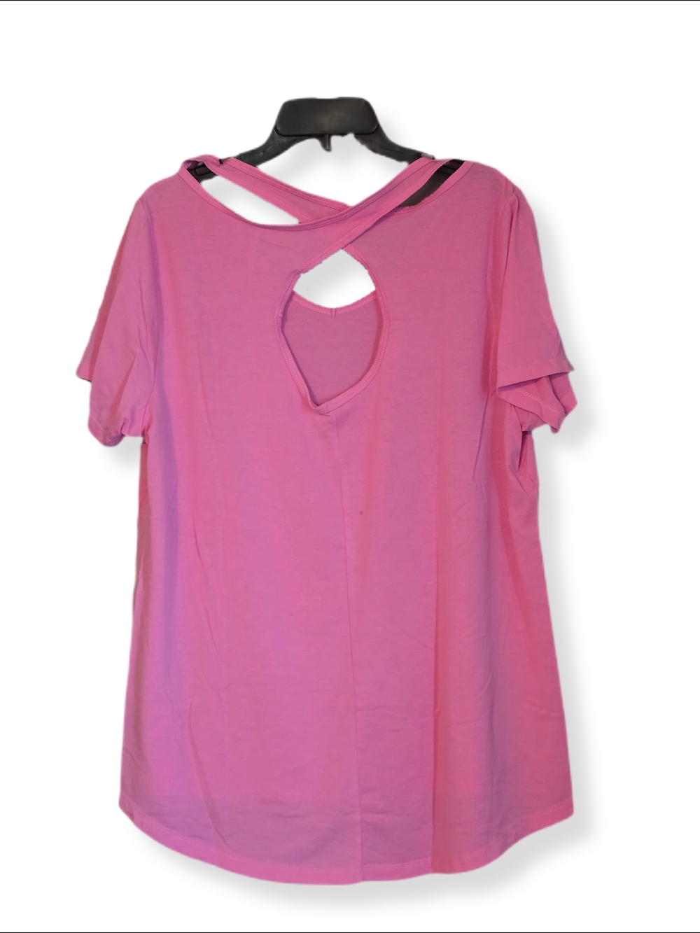 bcg Pink Short-Sleeve V-Neck Top with Crisscross Back - Picture 2 of 6